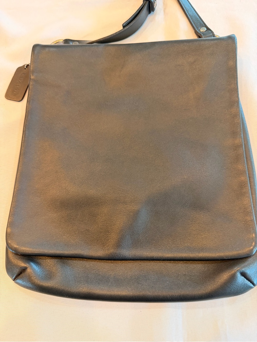Vintage Coach Chelsea Black Messenger Slim Large Crossbody Bag No 9458 - Picture 2 of 11